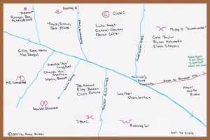 Map of Ranches in the Tanner's Ford area.