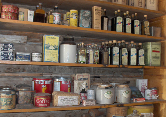 Shelves from an old general store