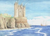 drawing of Keiss Castle, Wick